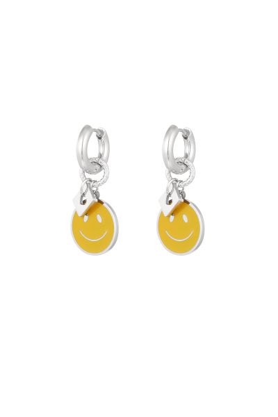 Sunny smile earrings - silver