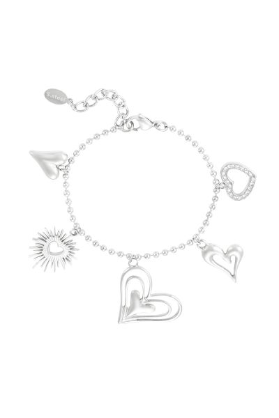 Pulsera de corazones enamorados - plata