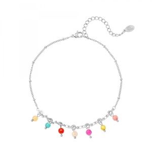 Bracelet de cheville perles colorées