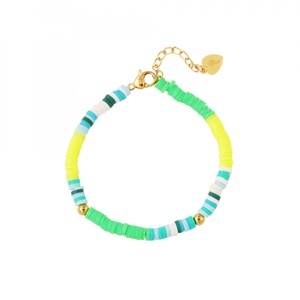 Kids - Bracelet de cheville vert et jaune fluo - Collection Mère-Fille