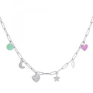 Linked Necklace with six Charms