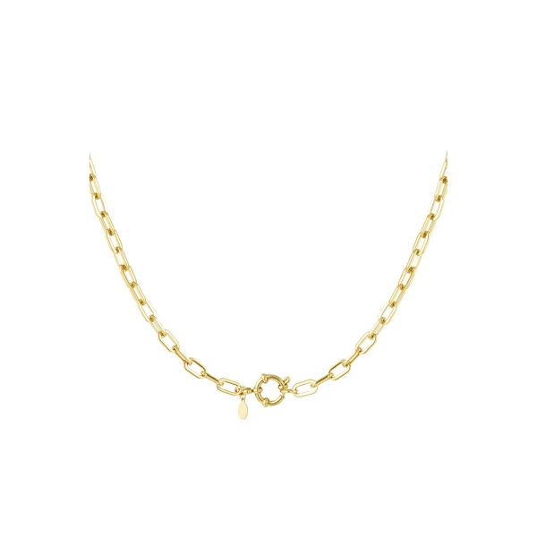 Halskette mit einfachen Gliedern und rundem Verschluss – Gold