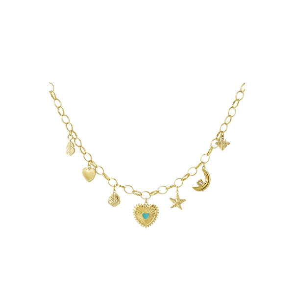 Sunny love charm necklace - gold