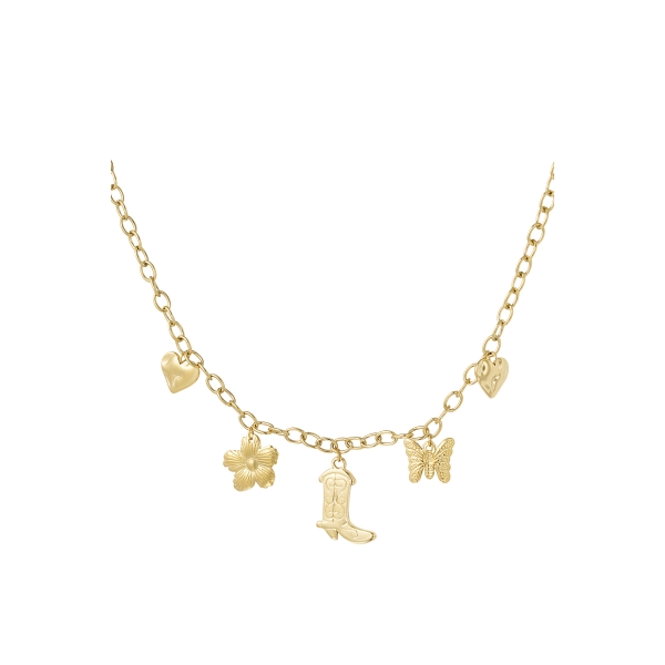 Charm adventure necklace - gold