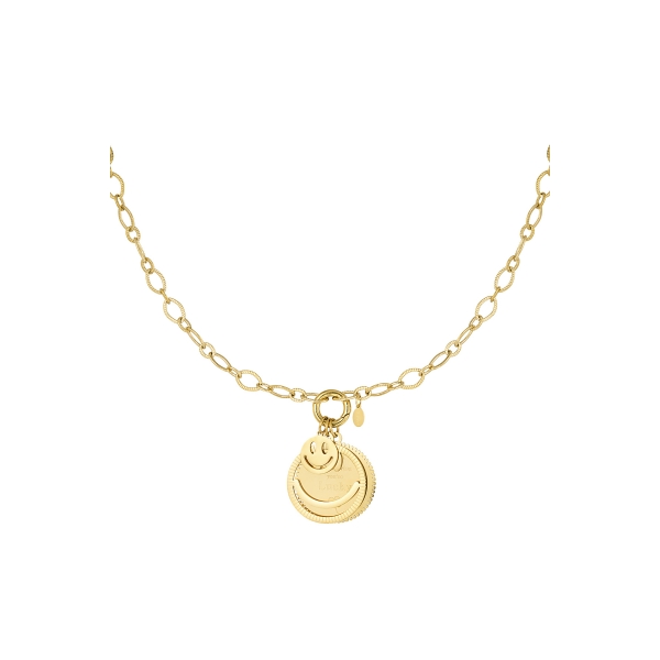 Funky smile necklace - gold