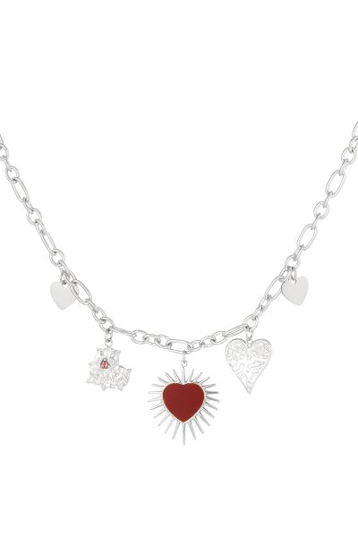 Collar de corazones infinitos - plata