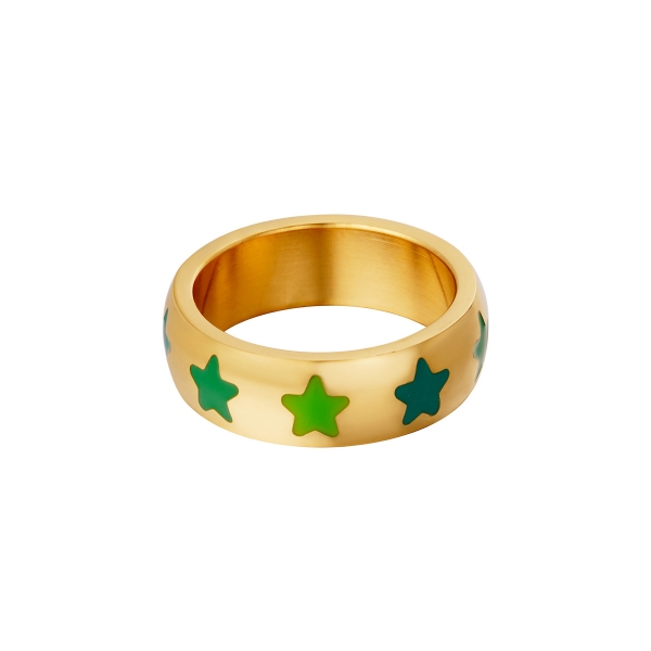 Stainless steel ring with stars