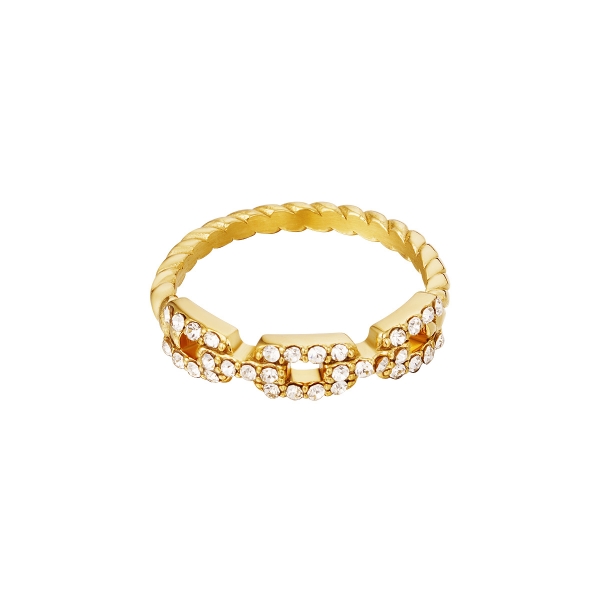 Ring in chain style and diamonds