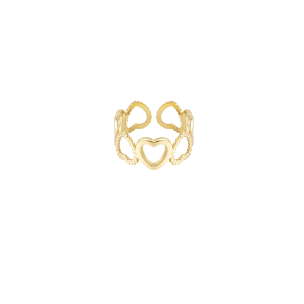 Ring different hearts - gold