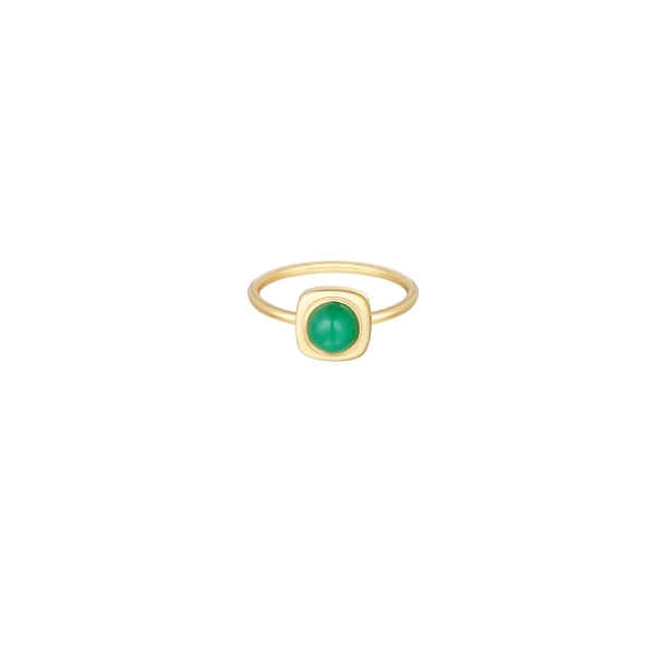 Ring colorful dot - gold/green
