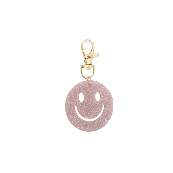 Keep smiling key ring - pink