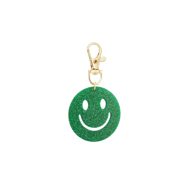 Keep smiling key ring - green