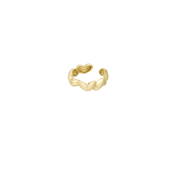 Hearts around ring - goud