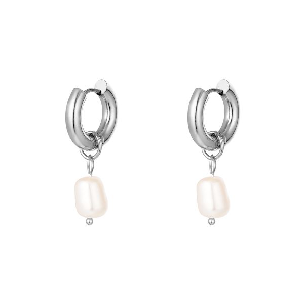 Stainless steel earrings pearls simple small