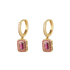 Earrings square with zircon - Sparkle Collection