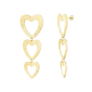Heart earrings with pattern