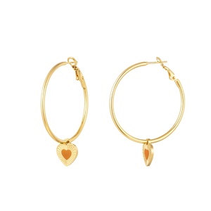 Hoops with hearts charm