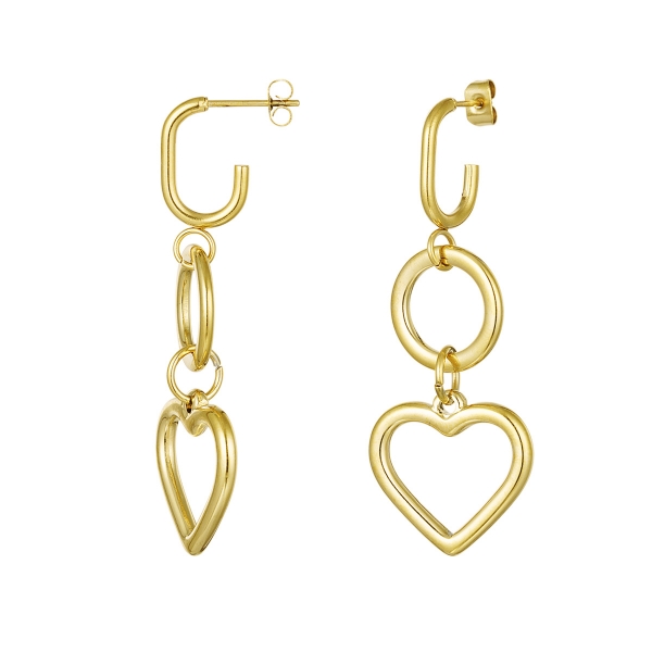  Hanging earrings with heart