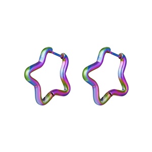 Earrings star holographic