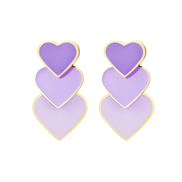  Earrings colorful hearts