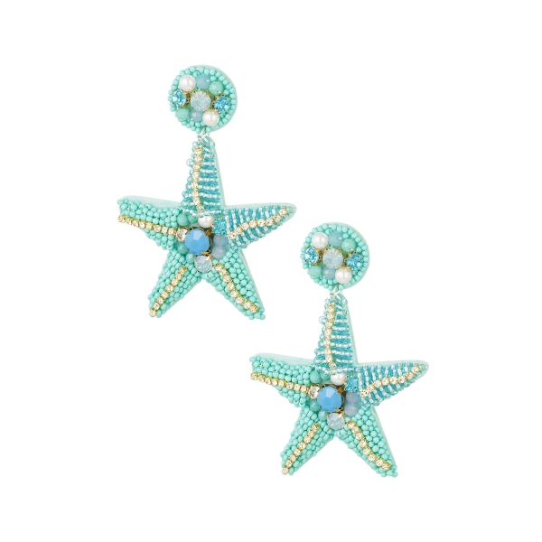 Boucles d'oreilles étoile de mer - turquoise