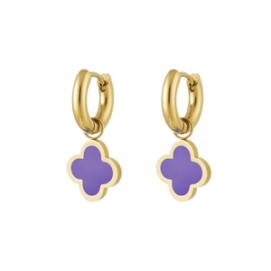 Earrings clover simple colorful