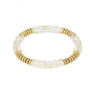 Tube bracelet gold with color