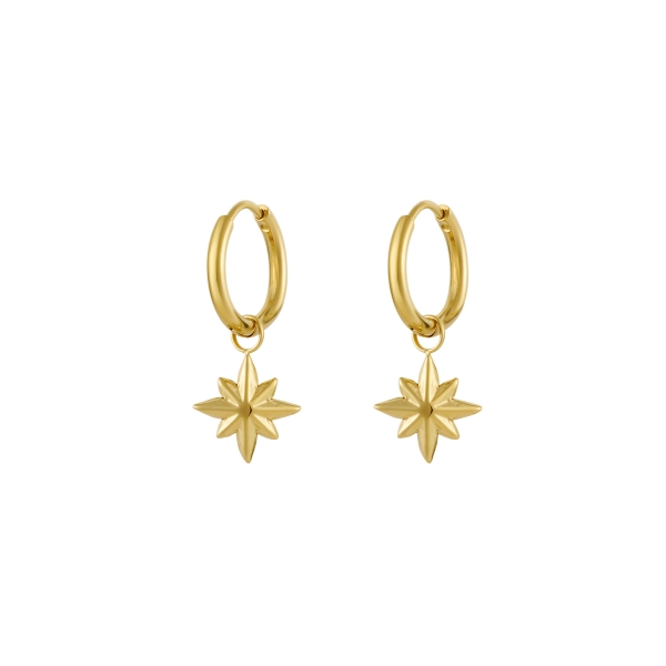 Earrings star charm - gold