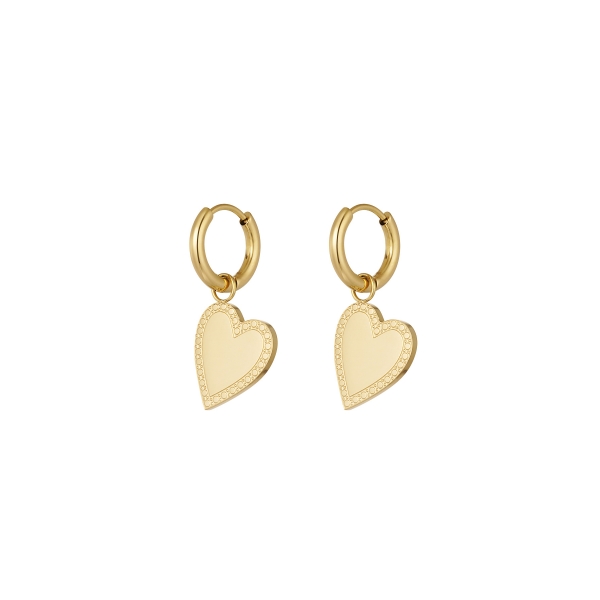 Ohrringe minimalistisch elegantes Herz - Gold