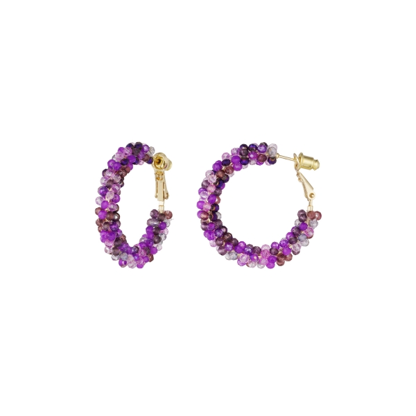 Earrings glass beads autumn - purple