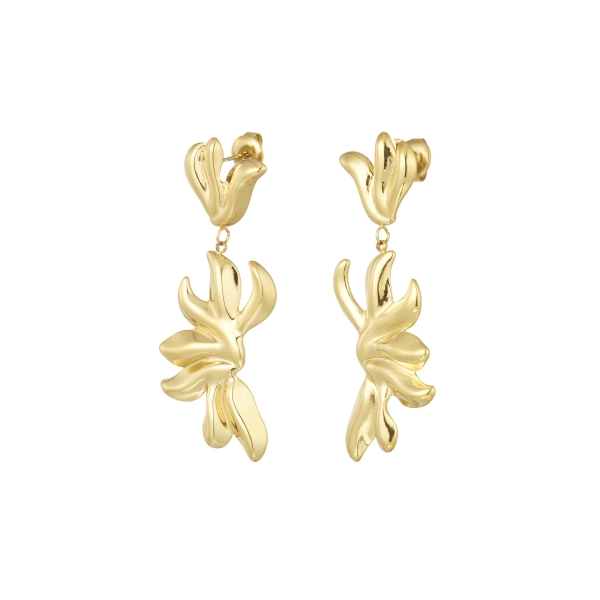 Flowy earrings - gold color