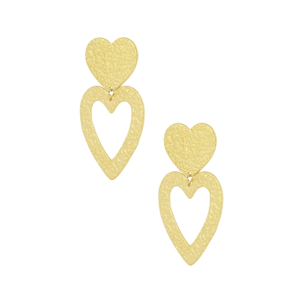 Earrings heart structure - gold