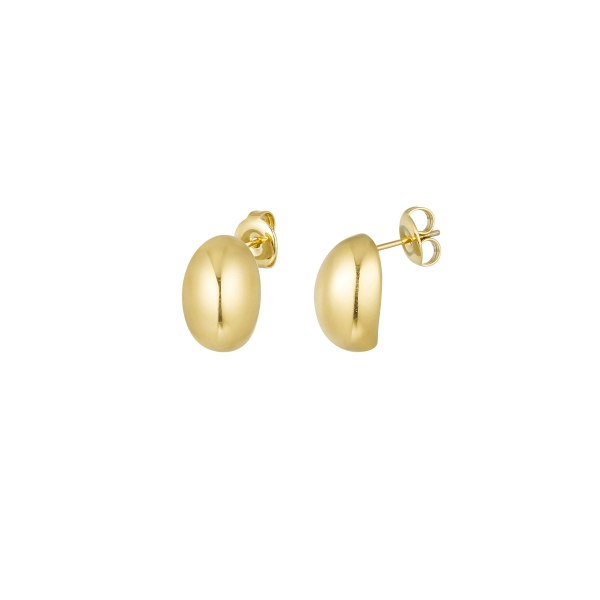 Gold button earring - gold