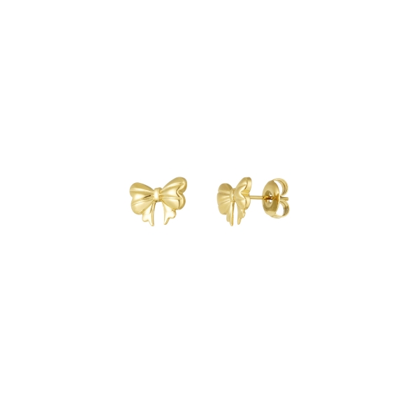 Ear studs cute bow - gold