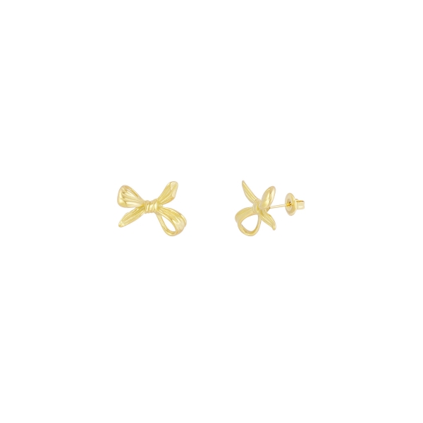 Upside down bow earrings - gold