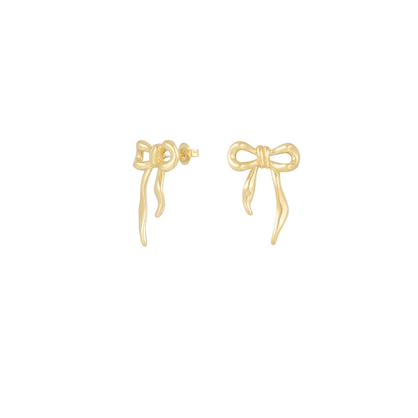 Casual bow earrings - gold