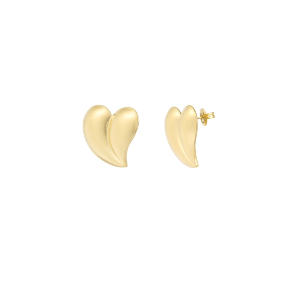 Boucles d'oreilles coeur chromé - doré