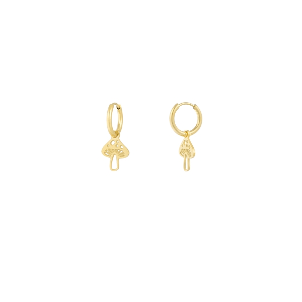 Mushroom earrings - gold