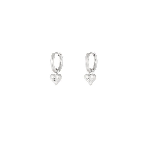 Earrings heart hue - silver