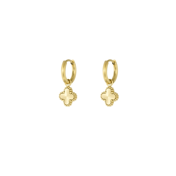 Earrings clover class - gold