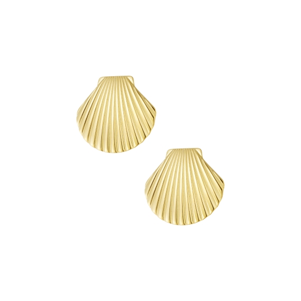 Shell statement earrings - gold