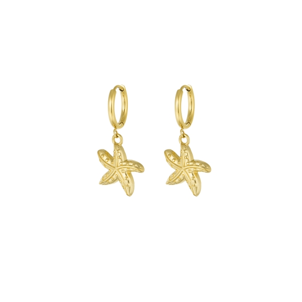 Oorbellen special starfish - goud