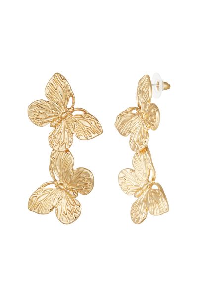 Delicate wings earrings - gold