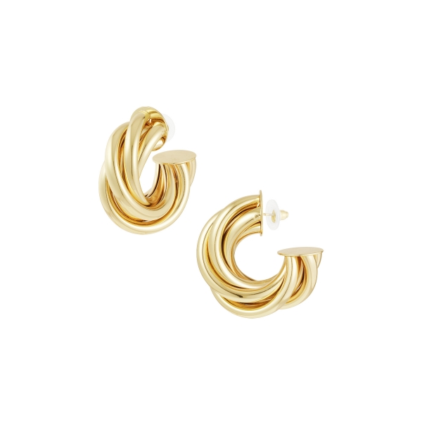 Twist &amp; twirl hoops earrings - gold