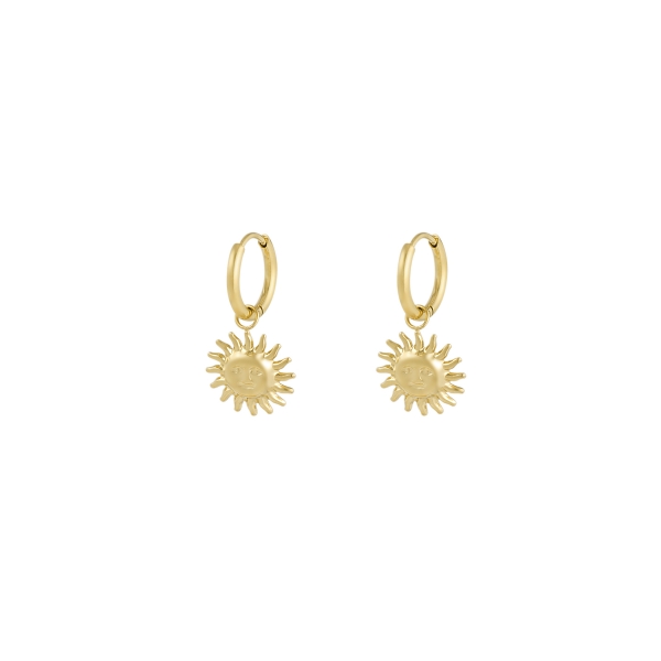 Earrings shimmering sun - gold