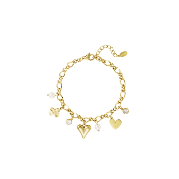 Sparkling love bracelet - gold color