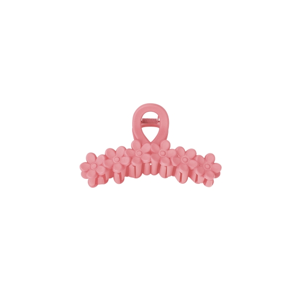 Fermaglio per capelli fiori in fila - plastica rosa