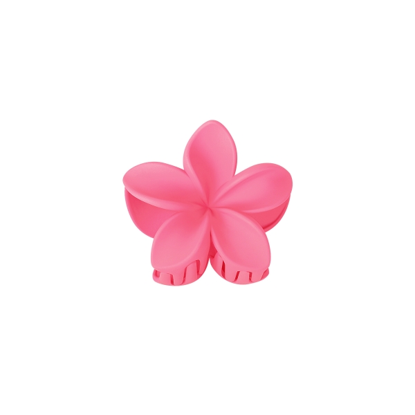 Hair clip flower - fuchsia plastic