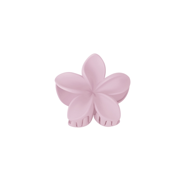 Pasador flor - plástico rosa pastel