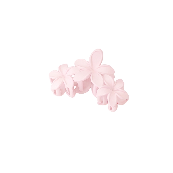 Haarclip met grote bloemen - suikerspin roze